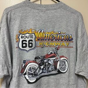 Vintage Route 66 America Highway Arizona Shirt Men Size XL Motorcycle Flames